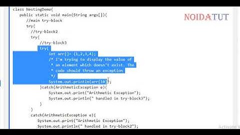 Nested try catch block in Java – Exception handling