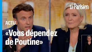 «Vous dépendez de Poutine», Macron attaque Le Pen sur la guerre en Ukraine