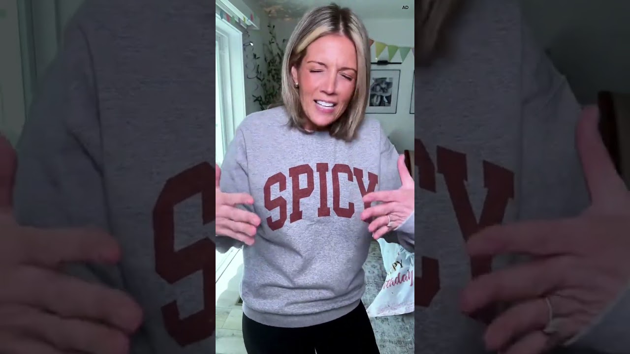 The spicy varsity sweatshirt is just a vibe for me! 🌶️ 