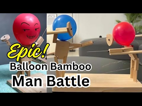 balloon bamboo man fight 😃 🎈 