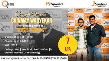 Chinmay Wadeyekar | 7 LPA Service Analyst Placement | QSpiders Vasai-Virar Success Story