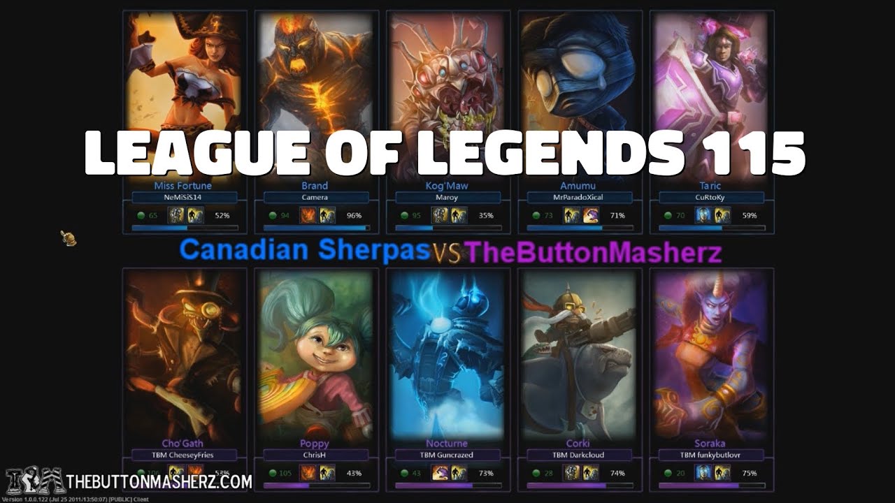 League of Legends 115 - TheButtonMasherz vs Canadian Sherpas