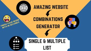 Combinations Generator for single and multiple list | Amazing Free Website