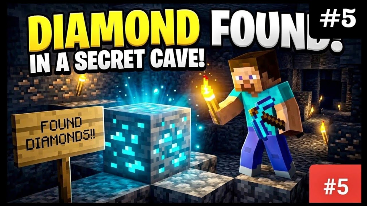 I found a SECRET DIAMOND CAVE in Minecraft Survival ||Part-05 ...