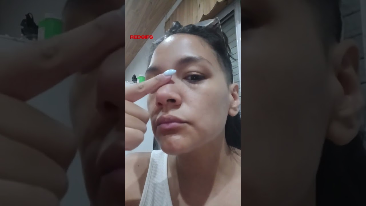 Cute piggy nose girl pressing her nose 