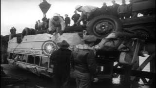 Fifteen children along with the bus driver drown in a lake, Chelan, Washington. HD Stock Footage