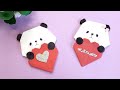 How to make paper panda bear origami with heart  diy origami easy paper craft  happymomma tv