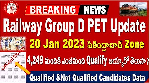 Railway group D 20 Jan PET Qualified List Released by Secunderabad for all Aspirants by SRINIVASMech