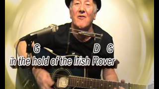 The Irish Rover (The Pogues cover) GUITAR LESSON play-along chords and lyrics - key G:capo 3rd fret chords