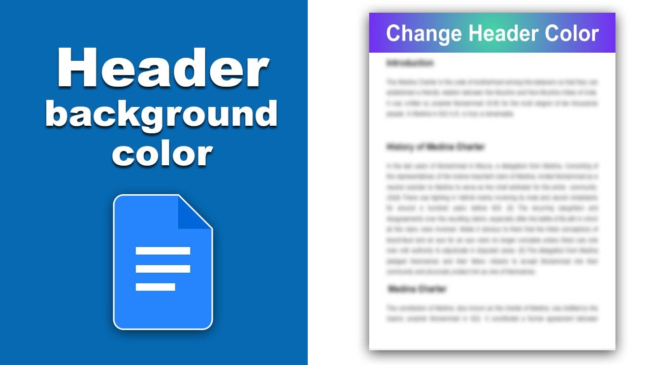 How to add or change header background color in google docs - YouTube