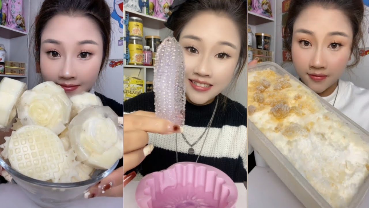 SOLO LZM | HARD ICE WITH FOAM | CRUNCHY SHAVED ICE #iceeating #asmr #asmrice