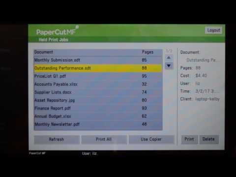 PaperCut MF for Canon Multifunction Devices Application Tour
