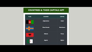 Countries and Their Capitals App with React Hooks & Redux for beginners - React Micro Project screenshot 5