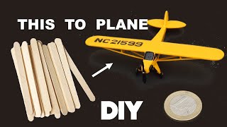 Popsticks Airplane DIY, PIPER J3 CUB Scaled Model