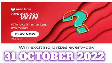 Amazon Funzone Quiz Answers Today| 31 October 2022 | Daily Quiz Time