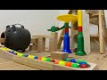 マーブルラン 面白いマーブルラン ドミノ ブタのトンネル スロープマーブルラン