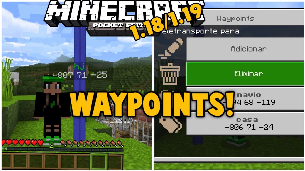 🔥 Multiplayer Waypoint System! Novo ADDON de WAYPOINT para MULTIPLAYER no  MINECRAFT PE 1.19! 