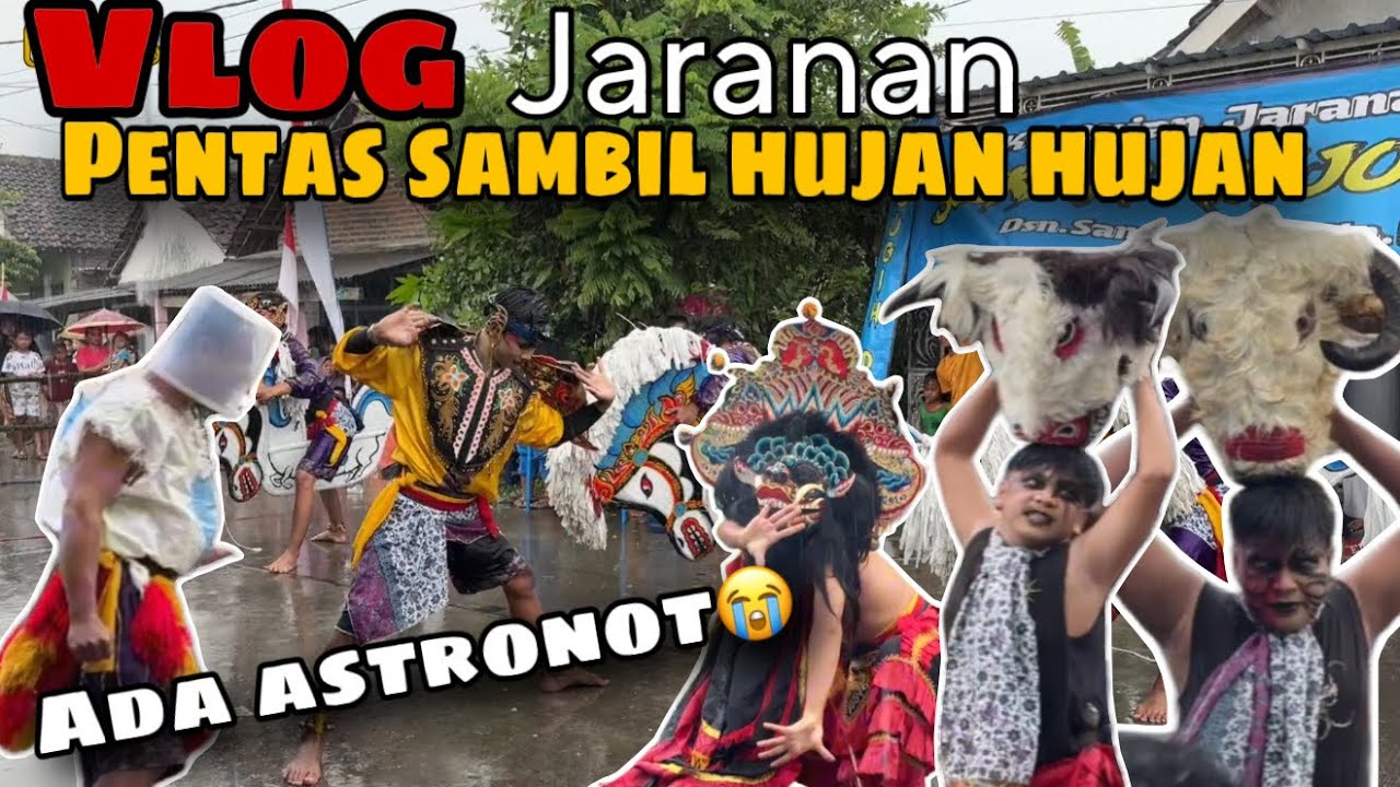 Vlog,pentas jaranan sambil hujan hujan😭😭#arekbudoyo 