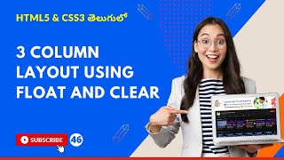 CSS3 Full Course[4K] - 46 | 3 Column Layout using Float & Clear | CSS Float & Clear | #css Telugu
