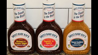 Sweet Baby Ray’s Barbecue Sauce: Hickory & Brown Sugar, Sweet ‘n Spicy and Sweet Golden Mustard