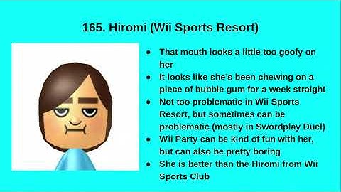 Ranking ALL 211 CPU Miis from Wii Sports, Wii Sports Resort, and Wii Sports Club (PART 5)