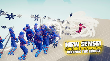 NEW SENSEI SHURIKEN TORNADO DEFENDS THE BRIDGE VS EVERY FACTION | TABS UPDATE BETA GAMEPLAY