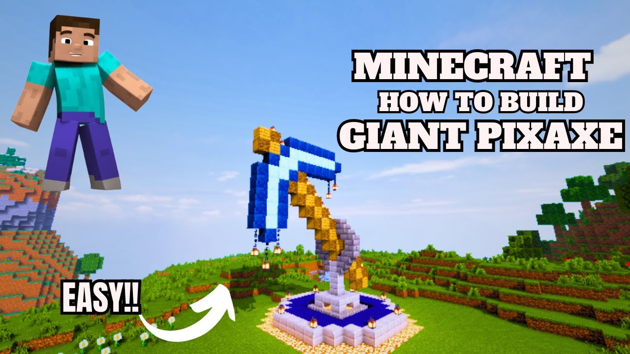 Minecraft : How To Build Ultra Giant Pickaxe | Easy Tutorial | - YouTube