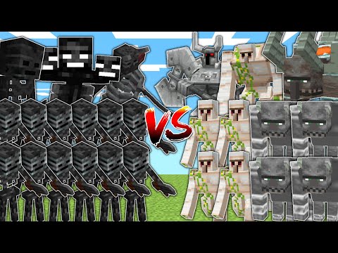 WITHERS vs IRON GOLEMS \u0026 RAVAGERS in Mob Battle