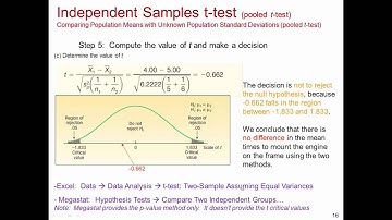 Comparing Two Means - hypothesis test