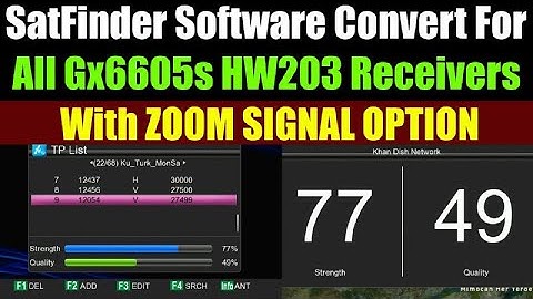 Satfinder Software for Gx6605s HW203 for signal tracking with Zoom signal feature.