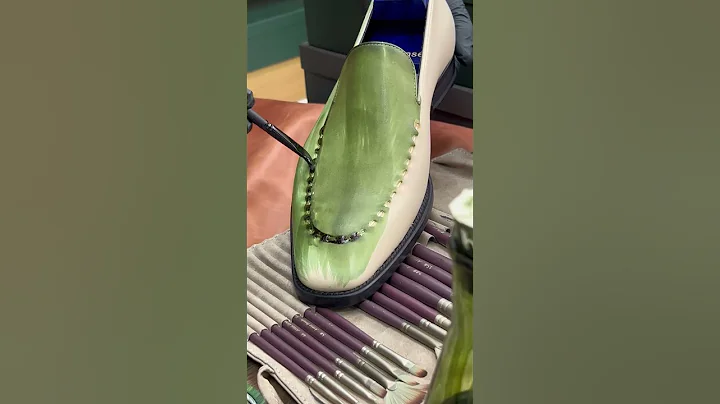 GIFENNSE SHOES | The coloring process of Green loafers #L