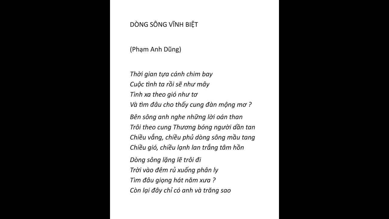 Dòng Sông Vĩnh Biệt (Phạm Anh Dũng-AI)