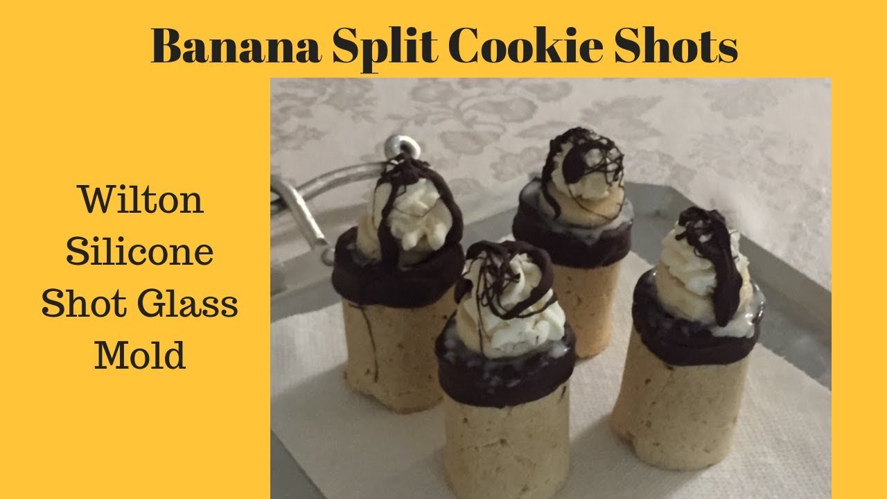 Banana Split Cookie Shots with Wilton Shot Glass Mold 