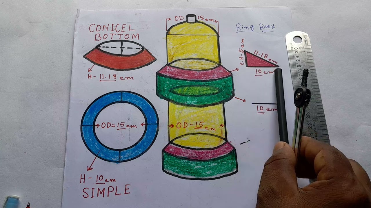 Ring book! Eccentric cone layout! Reducer conical bottom 