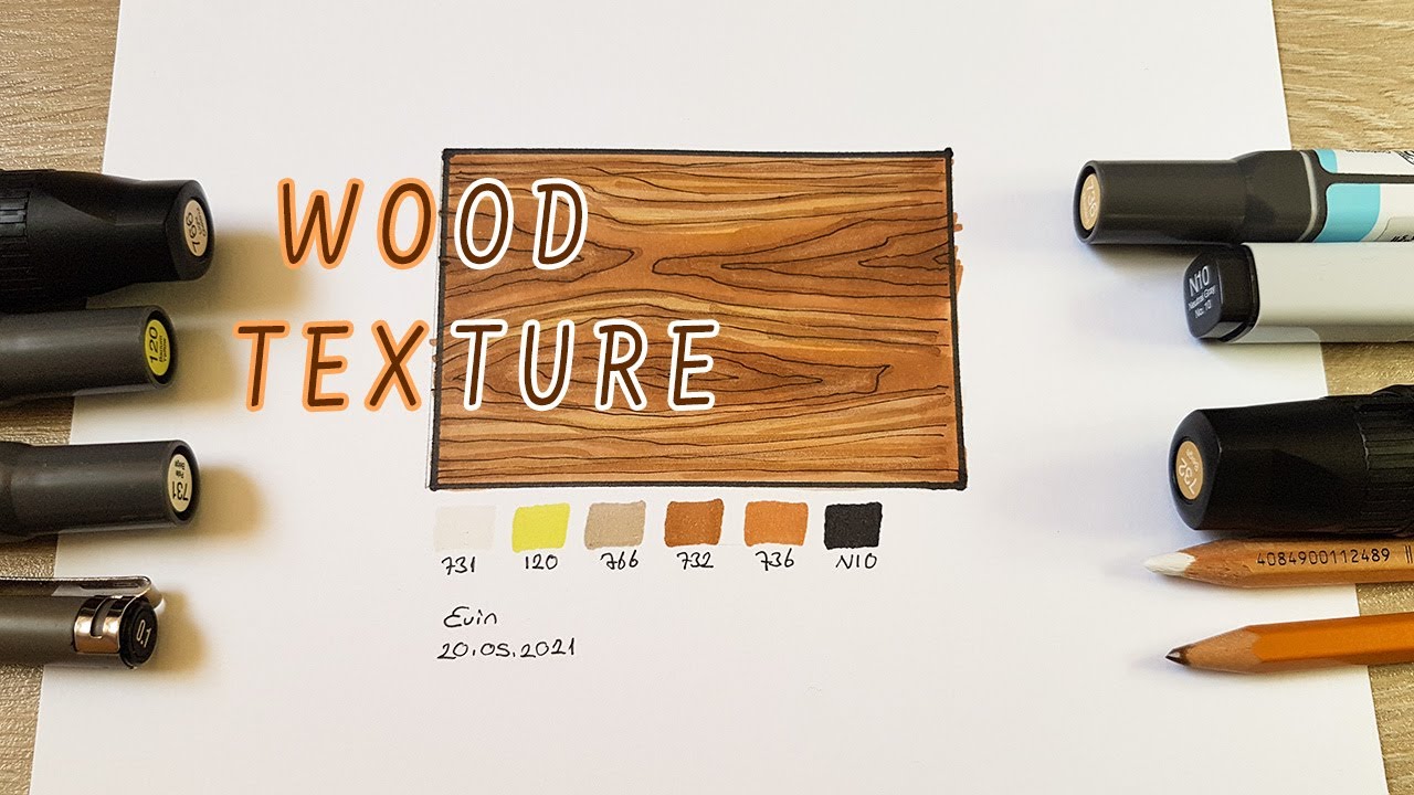 HOW TO DRAW WOOD TEXTURE WITH MARKERS ✍📏// Hand Render Textures // Part 1  