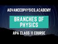 1.1 | Branches of Physics | APA | Class 11 Physics Course