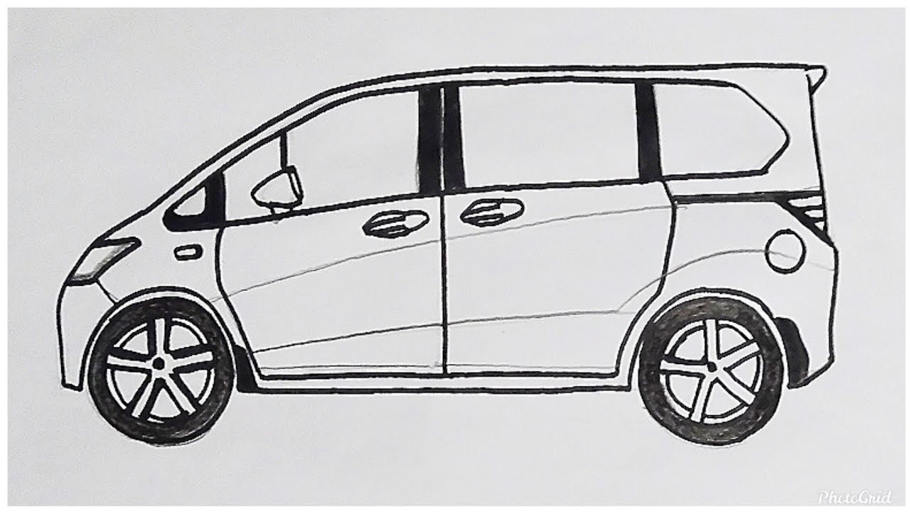 Cara Mudah Menggambar Mobil  Honda  Freed  Tutorial 