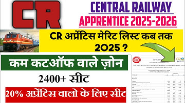 Cr apprentice 2025 merit list till when? || Cr apprentice cut off kitni jayegi? || Cr apprentice