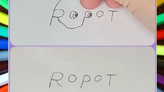 رسم سهل _رسم روبوت آلي من كلمةRopot
