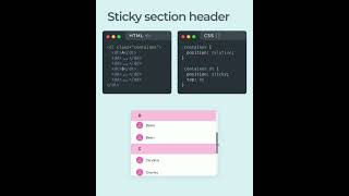 Sticky Section Design made with HTML and CSS