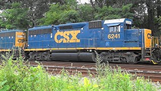 CSX Mixed Freight Train Meets MARC Passenger Train