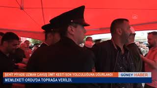 Şehit Piyade Uzman Çavuş Ümit Kesti, Memleketi Orduda Son Yolculuğuna Uğurlandı