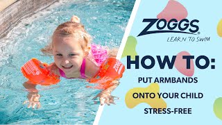 Zoggs Quality Kids Swimming Arm Float Bands Age 1-6 Years Green Swim 