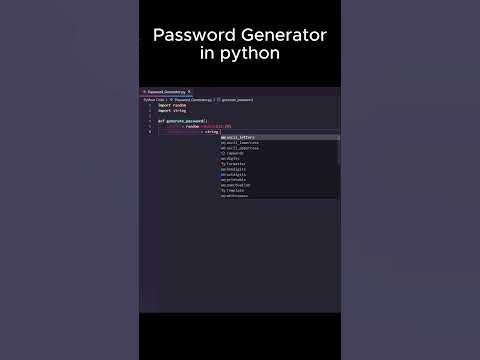How to make a simple Password Generator #programming #softwareengineer ...