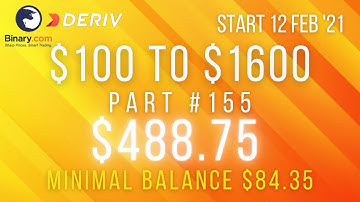 Part #155 $488.75 Done $100 to $1600 free bot binary.com deriv profit consistent digit differ