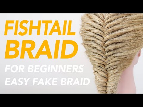 Easy Faux Fishtail Braid For Beginners - How To Fake A Fishtail Braid - No Braiding Only Elastics!!