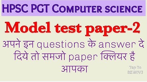 HPSC PGT Computer scienceModel test paper-2#hpscpgtcomputerscience #hpscmodeltest@JRFMamtaComputer
