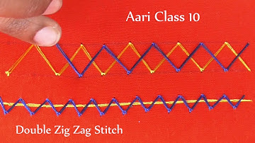 Aari class 10 || Aari work basics || Double zig Zag stitch