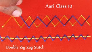 Aari class 10 || Aari work basics || Double zig Zag stitch