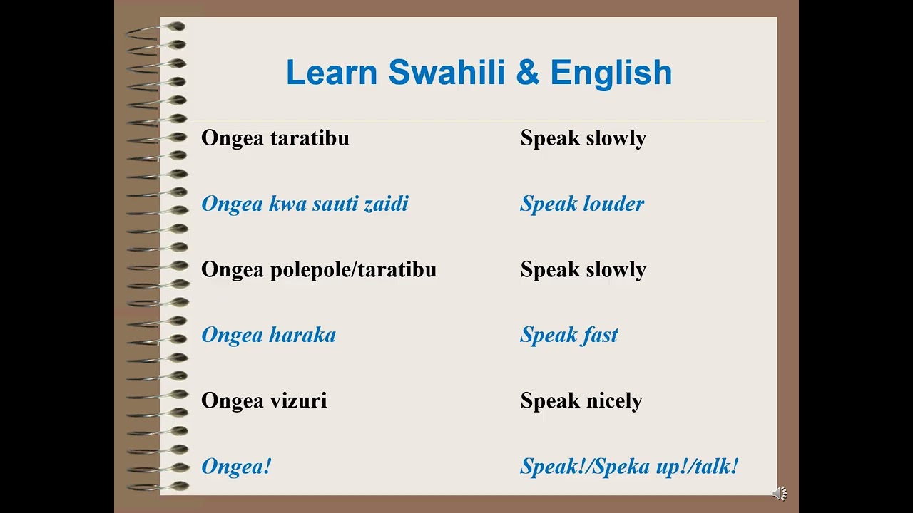 Learn 600 Important Swahili and English  Phrases -  Lesson Three
